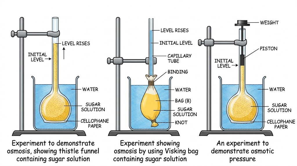 Fig 4.4, 4.5 & 4.7: Osmosis & Osmotic Pressure Experiments